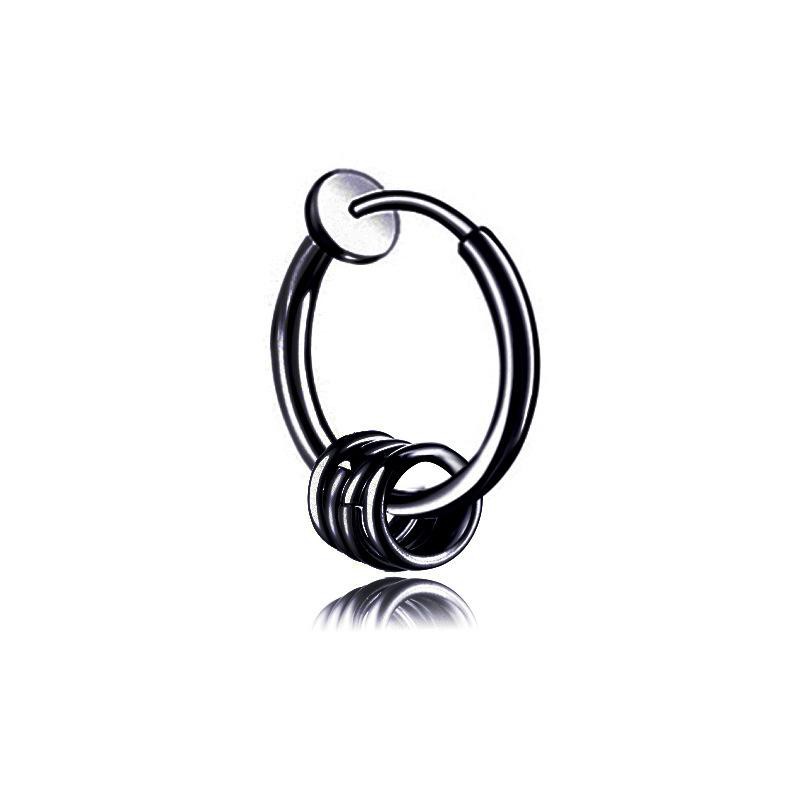 Bông tai Nam inox Khoen Tròn  4 Vòng Không Cần Xỏ Lỗ Phong Cách Hàn Quốc ( Giá 1 Chiếc )