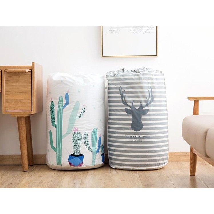 Túi đựng quần áo du lịch gấp gọn cỡ lớn có dây rút kích thước 82x43cm