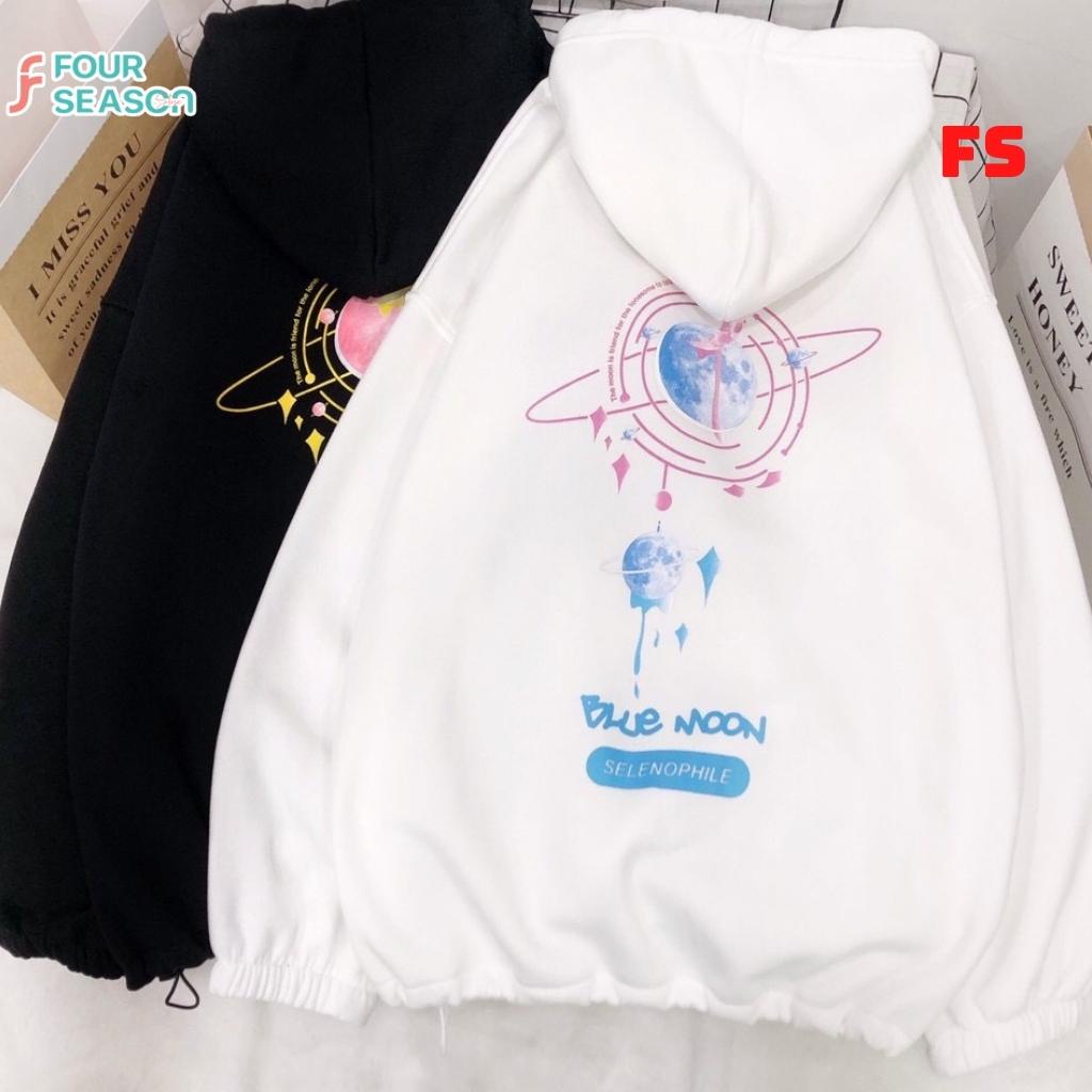 Áo khoác nỉ dây kéo unisex form rộng MOON KN06 4S Ulzzang Street Stye Hàn Quốc trẻ trung năng động giá rẻ