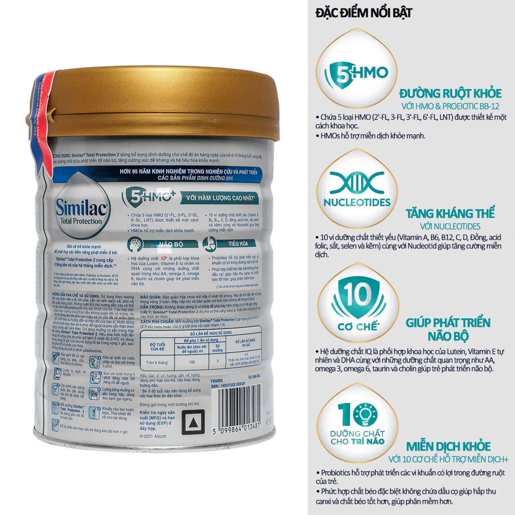 Sữa Bột Abbott Similac Total Protection Số 2 - Hộp 900g