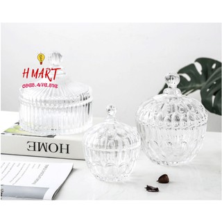 Thố Thủy Tinh 🍀 Hũ Đựng Mứt 🍀Lọ pha lê có nắp đựng bánh kẹo, hoa quả-H Mart