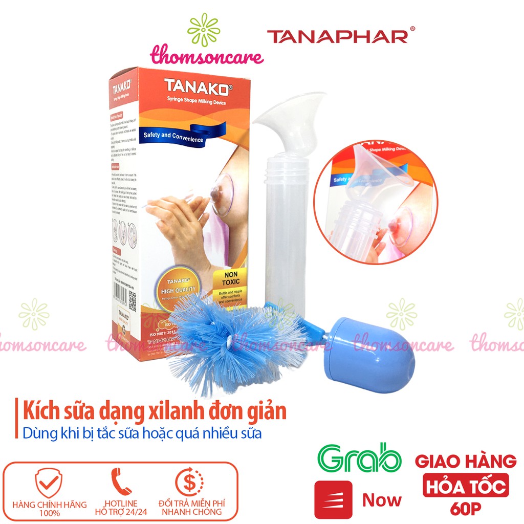 Hút sữa bằng tay Tanako đơn giản, dạng xylanh cho mẹ sau sinh bị tắc sữa, quá nhiều sữa