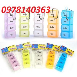 combo 7 chiếc Hộp chia liều thuốc theo ngày 4 ngăn