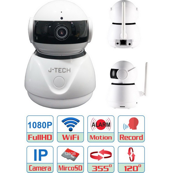 CAMERA IP - WIFI / XOAY > CAMERA IP J-TECH HD6600B ( WIFI / H.264+ / XOAY / ĐÀM THOẠI)