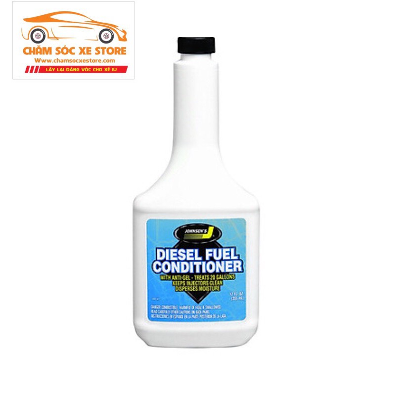 Dung dịch súc bét xăng ,dầu diesel từ Mĩ Johnsen's Diesl Fuel Conditioner 355ml chamsocxestore