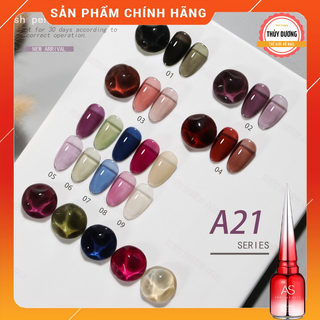 Sơn gel AS chính hãng chai đỏ mã A21 (sơn thạch) 15ml