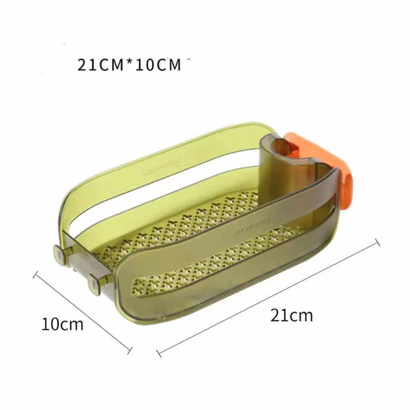 Khay nhựa trong suốt kẹp bồn rửa chén (K45) gắn vòi nước bồn rửa bát đựng vật dụng nhà tắm, rửa chén