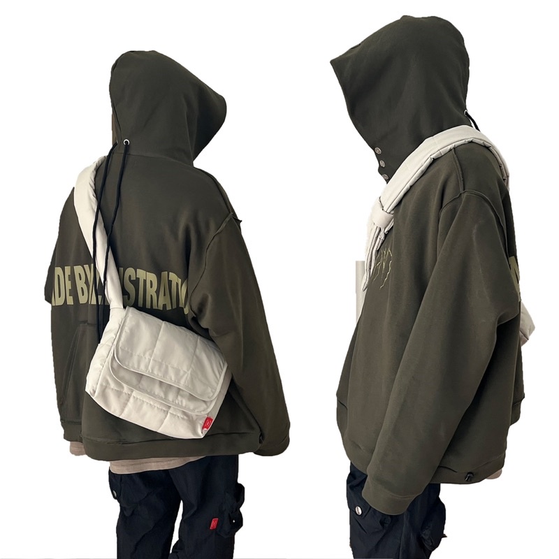 Upside Down Hoodie - Olive/ madeby.illustration áo hoodie nỉ bông