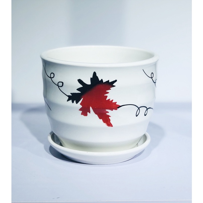 Combo 3 Chậu Sứ  Bát Tràng Trồng Cây Cảnh, Sen Đá, Xương Rồng