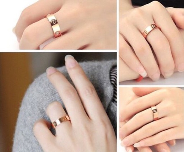 Nhẫn titan ko đEn xinh xắn NT01