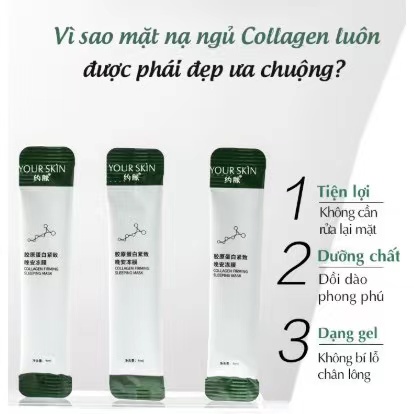 Mặt nạ ngủ collagel dưỡng ẩm trắng da thạch cấp nước BIOAQUA nội địa trung 4ml / chiếc