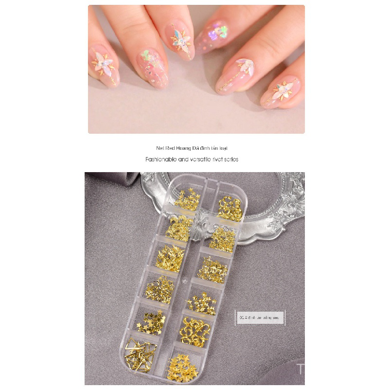Hộp 12 Ngăn Phụ Kiện Trang Trí Móng Tay Độc Đáo