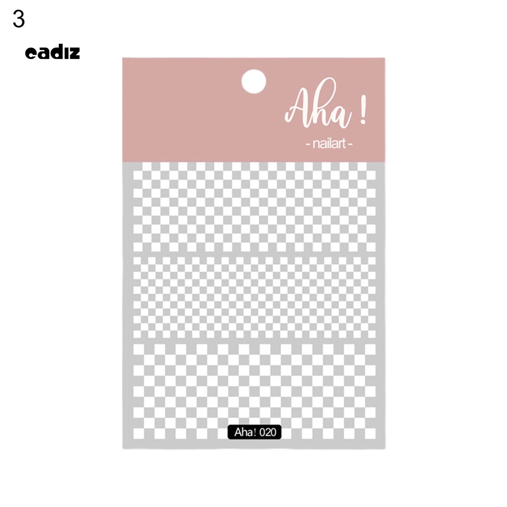 [Hàng mới về] Miếng dán trang trí móng tay họa tiết caro màu sắc tương phản thời trang cho nữ