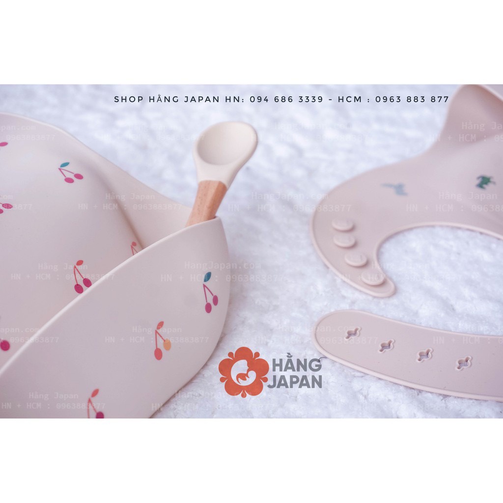 Yếm ăn dặm Silicone Kamimi xuất hàn họa tiết xinh xắn đắng yêu cho bé