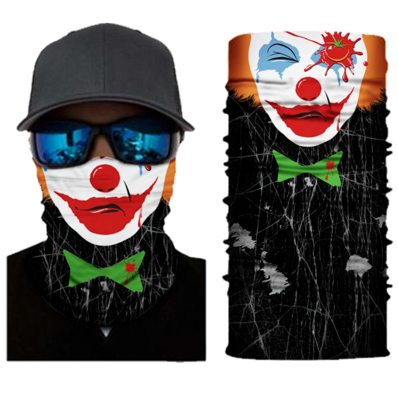 Wmmb Băng Đô Dạng Ống Che Mặt Và Cổ Chống Gió Chống Nắng In Hình Chú Hề Đáng Sợ Liền Mạch Ma Thuậ