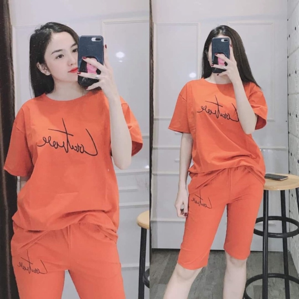 Đồ bộ nữ đồ bộ mặc nhà ngủ đẹp dễ thương trung niên bigsize quần lửng ngố thể thao big size đi chơi mùa hè ESHOP AD02