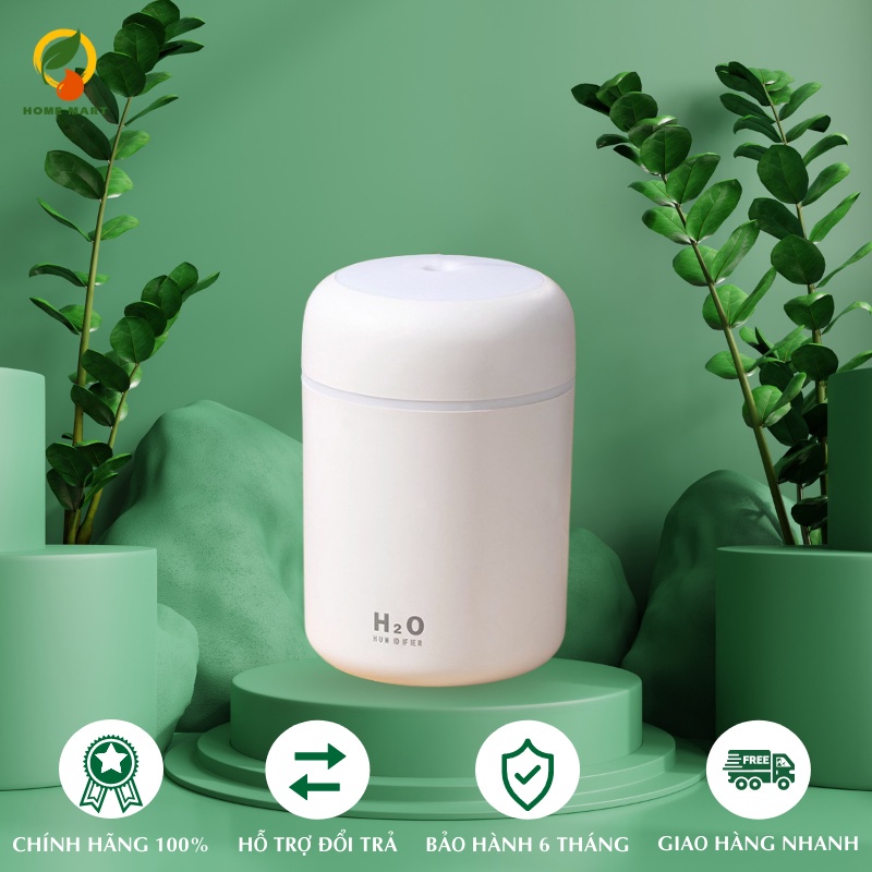 Máy Phun Sương tạo độ ẩm không khí mini có đèn LED màu cầu vồng H2O.