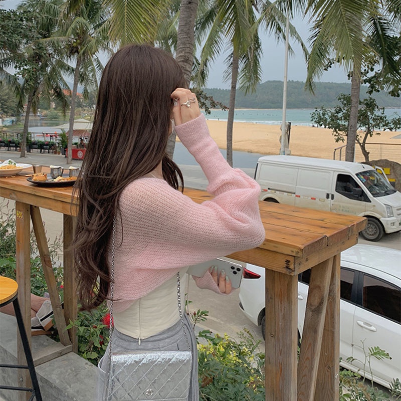 Áo Khoác cardigan Dệt Kim Mỏng Tay Dài Chống Nắng Thời Trang Cho Nữ