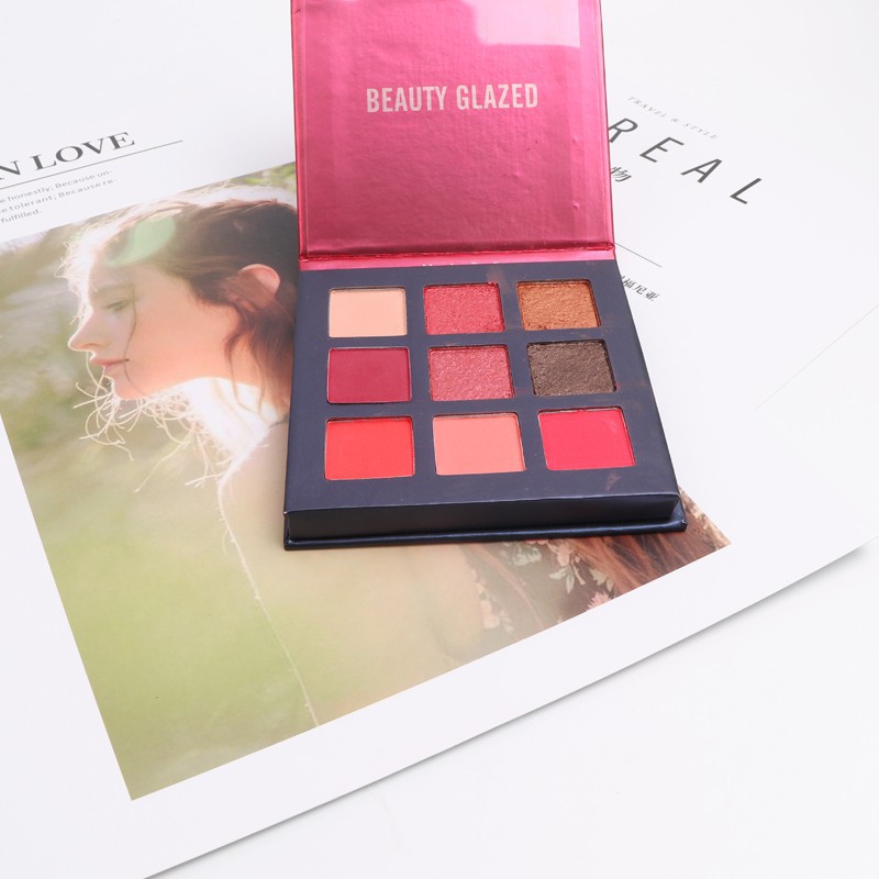 Bảng phấn mắt 9 màu lì/ nhũ nhãn hiệu BEAUTY GLAZED | BigBuy360 - bigbuy360.vn