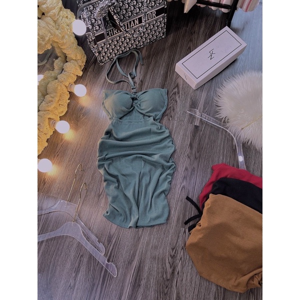 ĐẦM BODY DÂY BUỘC KHOEN TRÒN CÚP NGỰC HỞ BỤNG SEXY