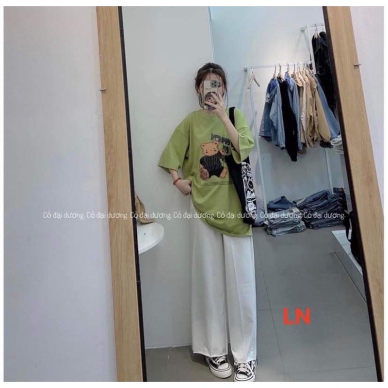 Sét áo gấu xanh+quần kaki trắng LN11