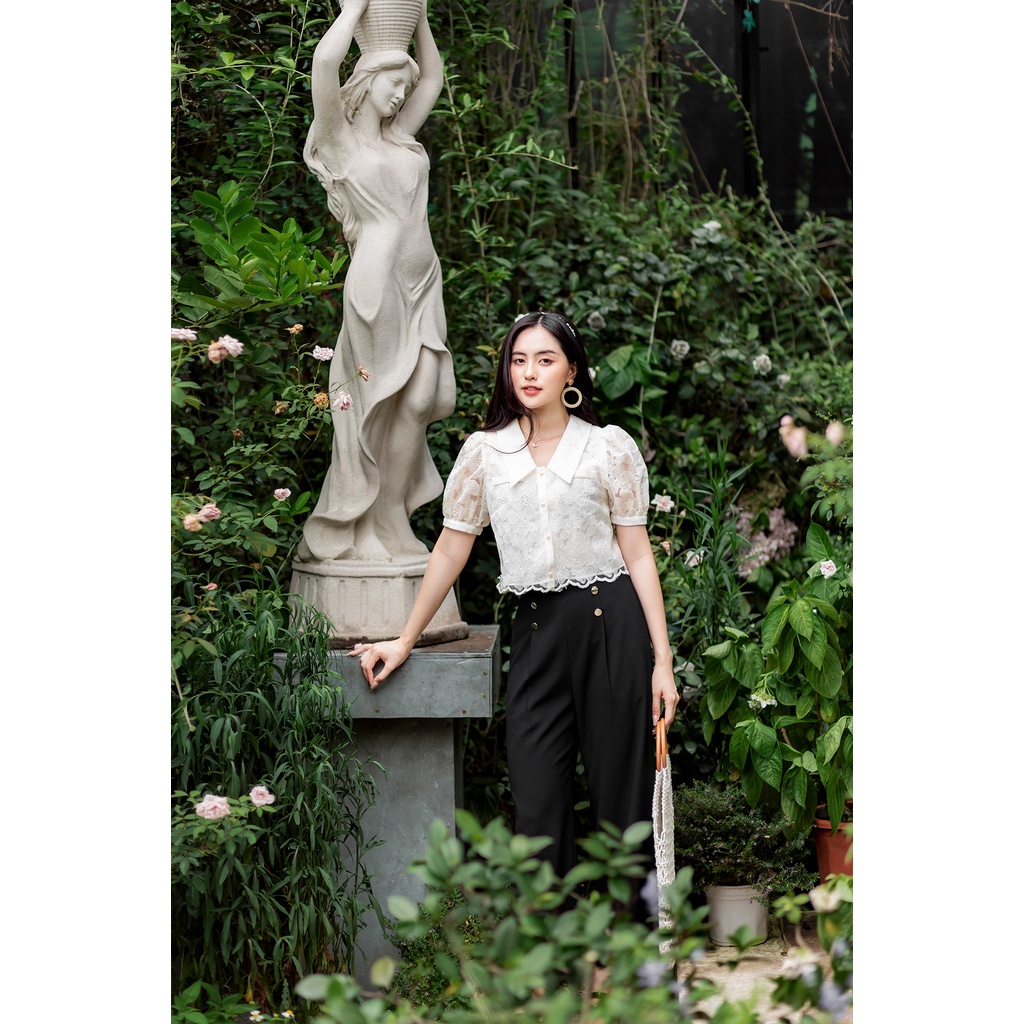 Quần suông 6 cúc sắt đen HT