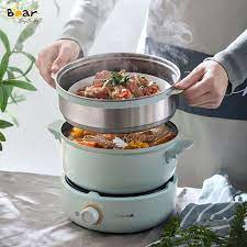 Nồi Điện Đa Năng Bear DHG-B25V1 2,5L Kèm Lồng Hấp - Bảo Hành 18 tháng