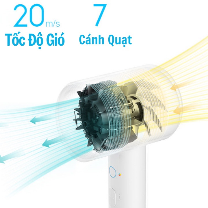 Máy Sấy Tóc Xiaomi H300 - 1800W - Bổ sung Ion âm bảo vệ tóc - Chế độ sấy Nóng/Lạnh – Hàng chính hãng