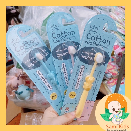 Bàn chải đánh răng trẻ em, bàn chải lông tơ mềm mại cho bé 1, 2 tuổi SAMI KIDS