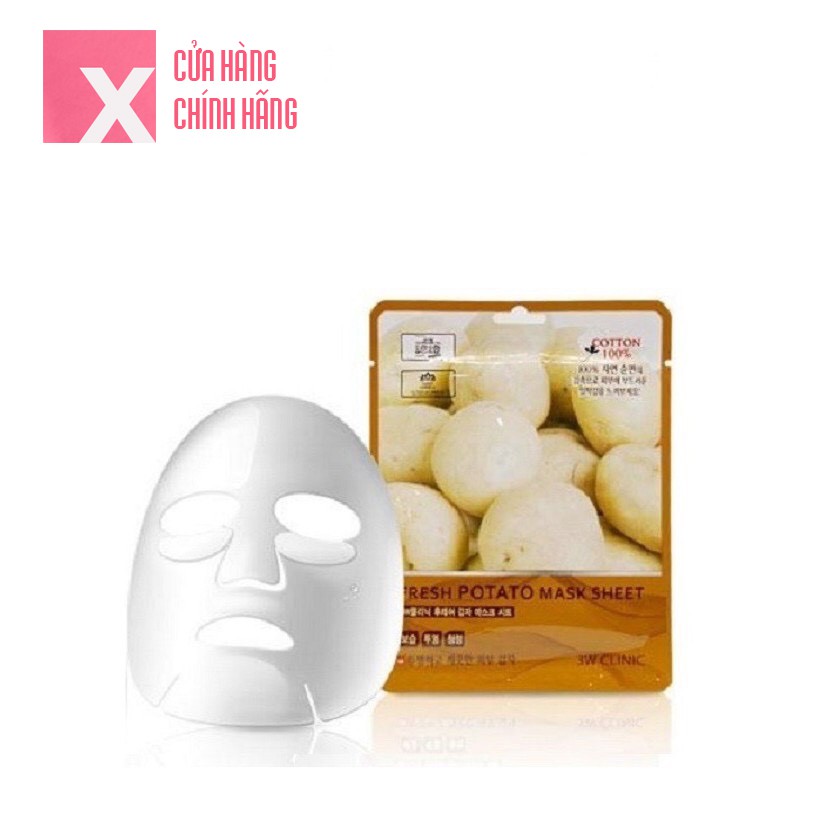 Mặt Nạ Dưỡng Trắng Da Chiết Xuất Khoai Tây 3W Clinic Fresh Potato Mask Sheet 23ml