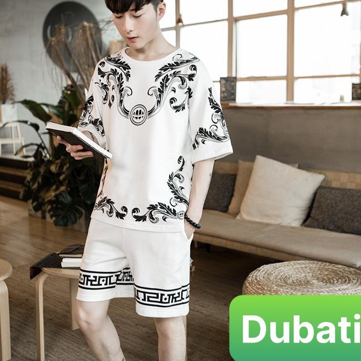 Đồ Bộ Nam Hoa Văn Họa Tiết Lá Nhật Bản Phong Cách Mới- Dubati Fashion