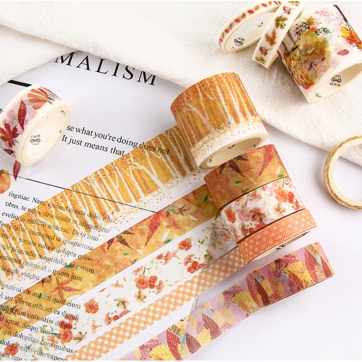 Bộ 10 cuộn Washi Tape theo chủ đề SA10-04 trang trí scrapbook, sổ tay planner,...