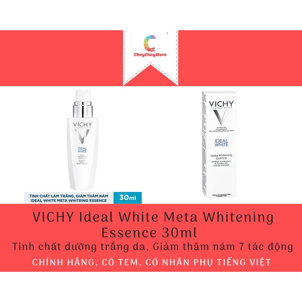 [CHÍNH HÃNG CÓ TEM] VICHY Ideal White Meta Whitening Essence 30ml - Tinh chất dưỡng trắng da, Giảm thâm nám 7 tác động