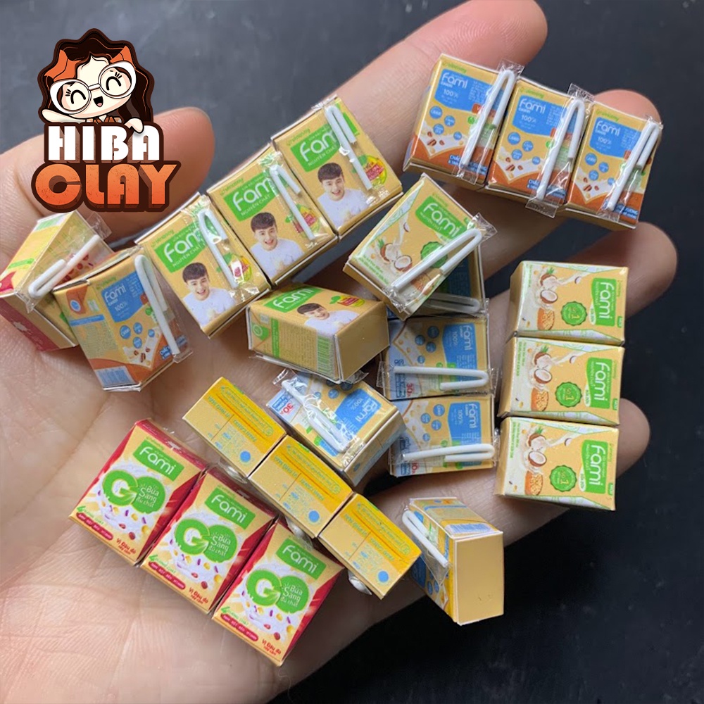 Mô hình sữa Fami minifood, đồ ăn tí hon, đồ ăn mini mô hình cho búp bê DIY