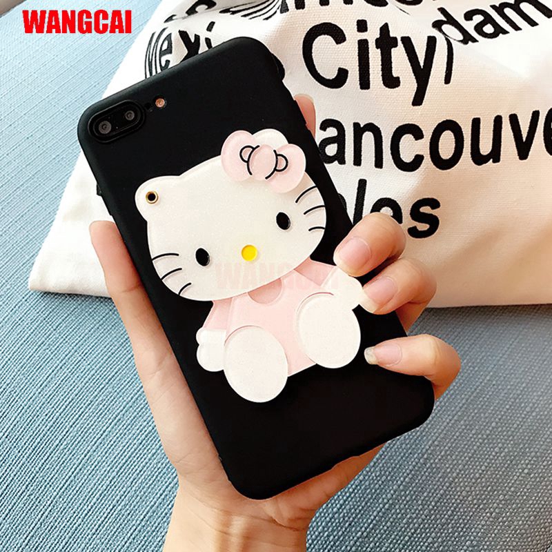 Samsung Galaxy A20E A10E A2 Core S10 5G A8S A7 A9 A6+ Plus J8 A6 A8 2018 Case Hello Kitty Cute Cartoon  Mirror Cover