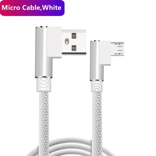 Dây Cáp Sạc Nhanh Micro USB 90 Độ 1m 2m 3m Cho iphone type-c Android