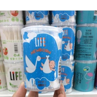 Bông tăm sơ sinh Babylife hộp 200 ( hộp xanh)