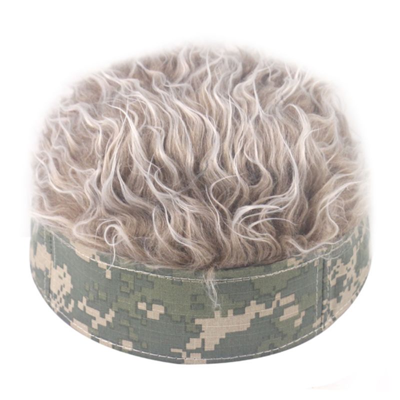 Mũ Beanie Không Vành Gắn Tóc Giả Giả Hóa Trang Halloween Vui Nhộn Cho Nam Và Nữ