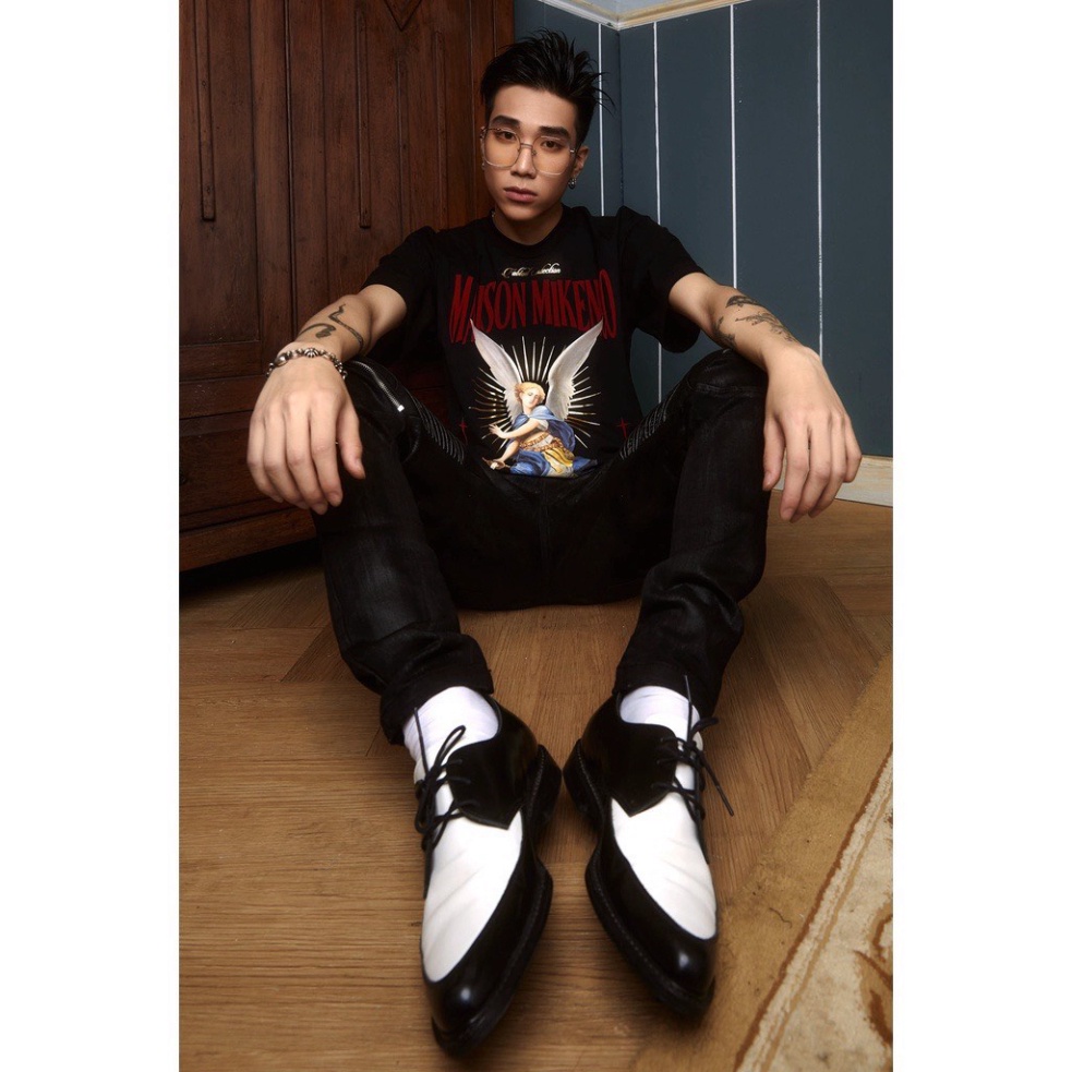 . Áo thun Unisex nam nữ MIKENCO Thiên thần Fallen Angel form rộng đẹp tay lỡ kiểu hàn quốc vải cotton HARI in hoạ tiết "