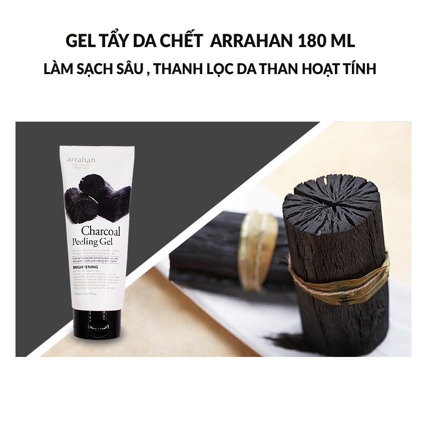 [ Hàng Hàn Quốc Chính Hãng ] Tẩy da chết Arrahan Charcoal Peeling Gel- Than hoạt tính