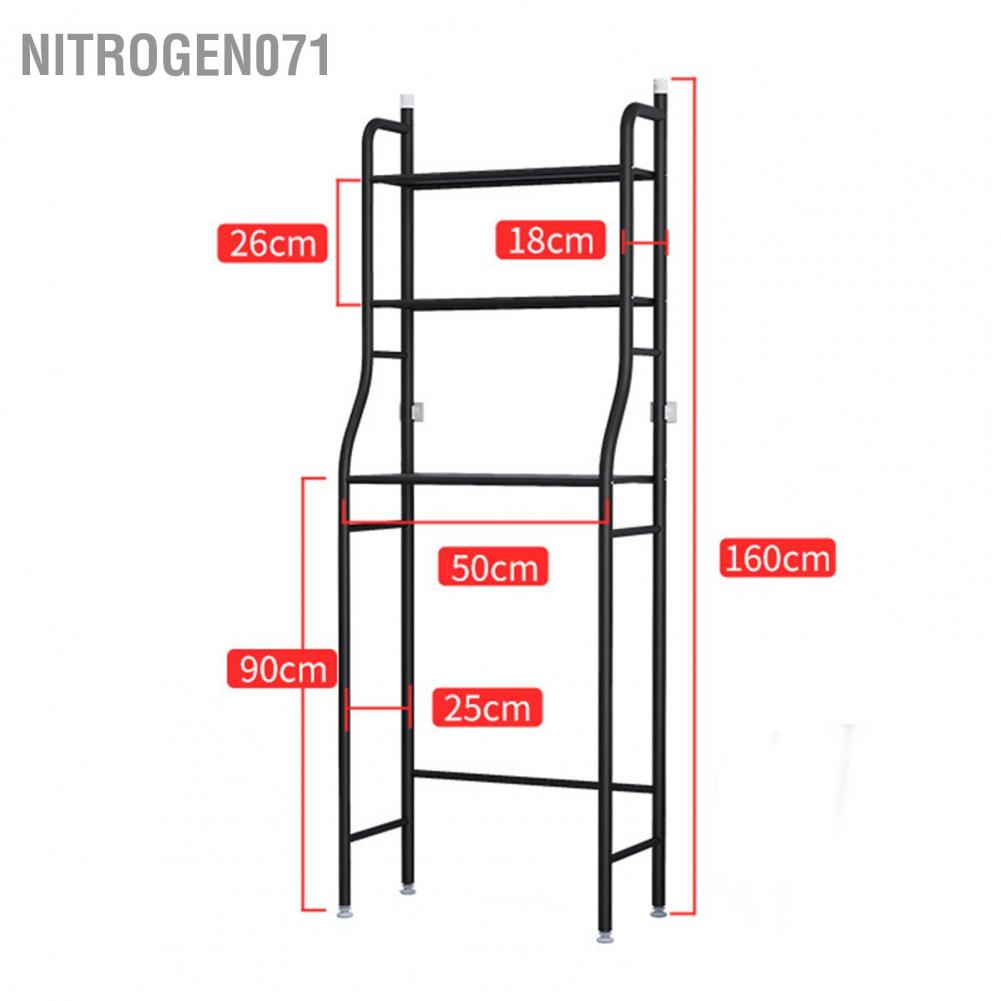 Nitrogen071 Kệ phòng tắm 3 tầng Dung tích lớn Ổn định không gian tốt Tiết kiệm Giá sàn kim loại cho nhà bếp Máy giặt nhà vệ sinh