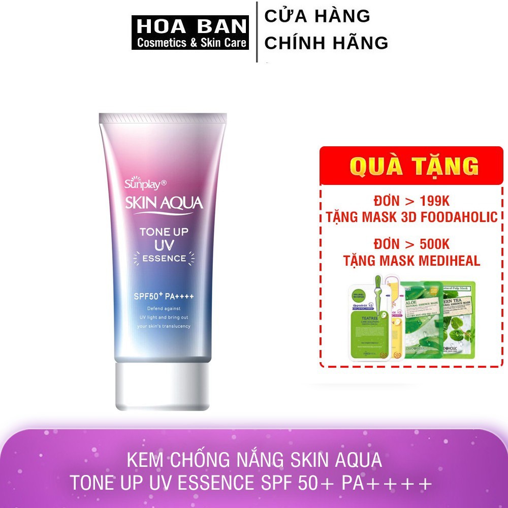 Kem chống nắng Skin Aqua Tone up UV Essence SPF 50+ PA++++ 80gr nội địa Nhật