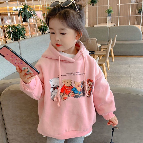Áo Hoodie Dày Dặn Phong Cách Phương Tây Thời Trang Thu Đông Mới Cho Bé Gái