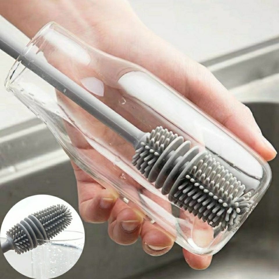 Cọ vệ sinh bằng silicon 360 độ cán dài tiện dụng cho gia đình