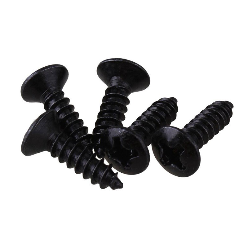 50X Guitar Bass Screws Parts for Scratchplates Pickguard, Black