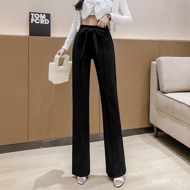 Quần Dài Lưng Cao Ống Rộng Màu Đen Thời Trang Xuân Thu Cho Nữ 2021 | BigBuy360 - bigbuy360.vn