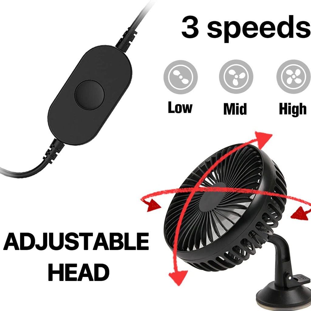 Quạt USB mini 5V ⚡FREESHIP⚡ có núm hút dùng cho Văn Phòng, Gia đình, Xe hơi, Ô tô quạt chạy cực êm với 3 mức số