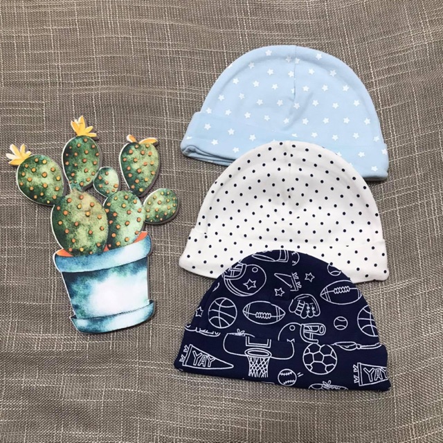 Combo 3 mũ cotton mềm cho bé