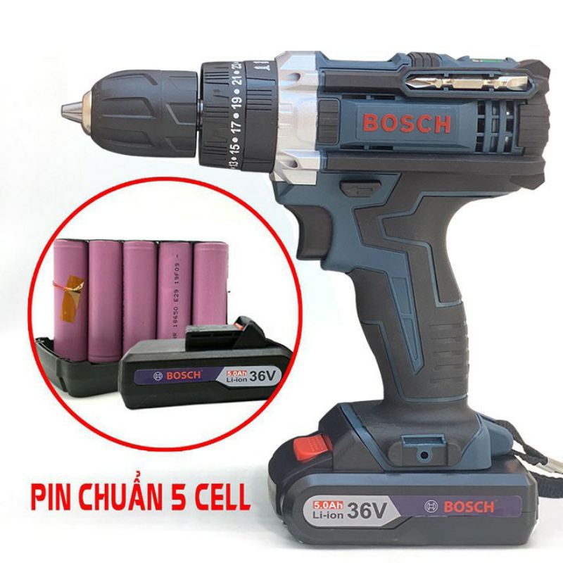 Máy khoan pin bosch 36v 3 chức năng, bắt vít khoan tường có búa