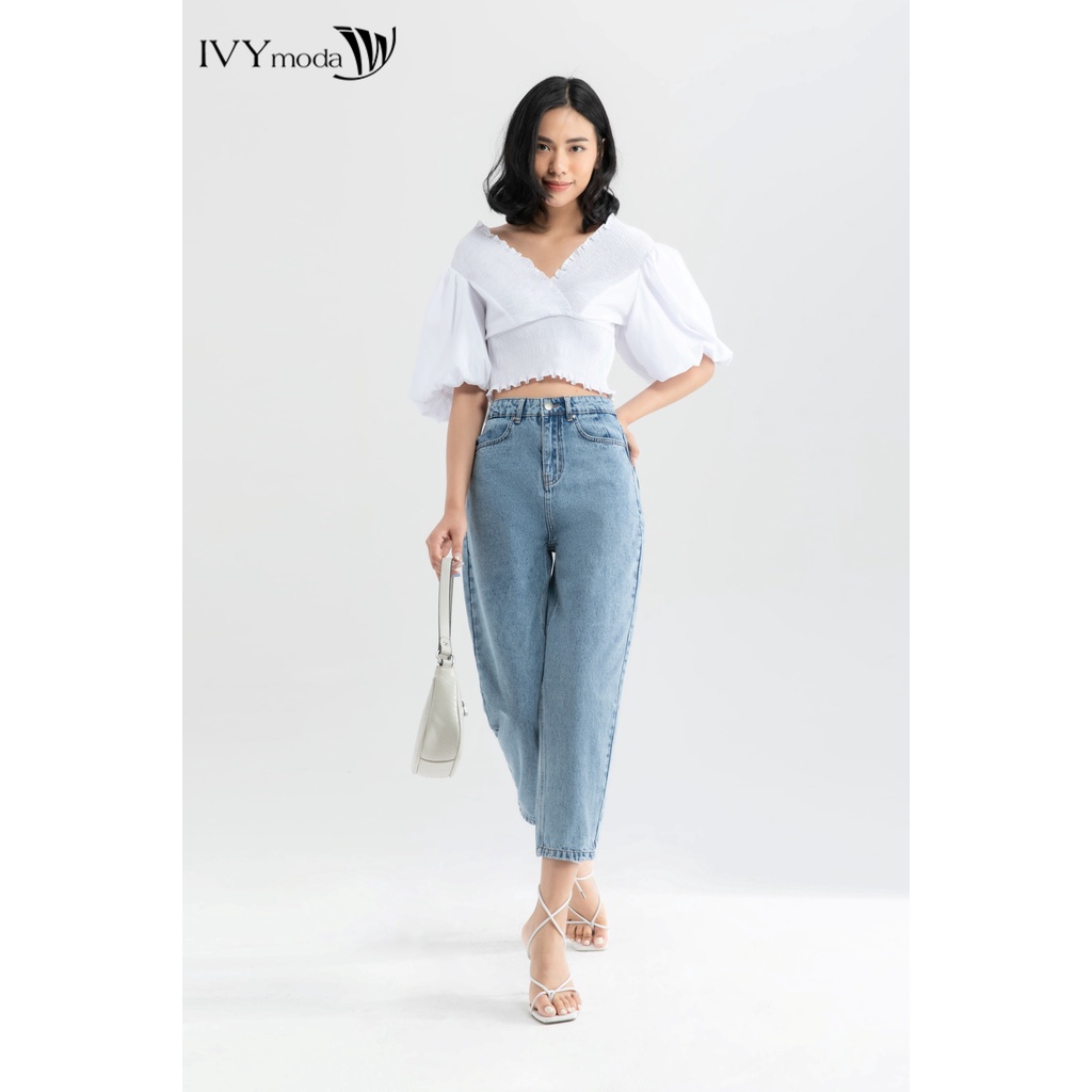 Quần jeans nữ ống đứng IVY moda MS 25B8015 | BigBuy360 - bigbuy360.vn